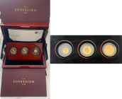 GREAT BRITAIN Queen Elizabeth II (1952-2022) Proof Set 3 Coins Sovereign 1,1/2,1/4 2017 gold Gr.8,4,2. Spink PGS83 Mintage 997 Limited Edition LONDON....