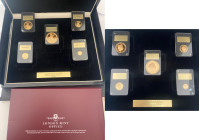 GIBRALTAR Queen Elizabeth II (1952-2022) Proof Set 5 Coins Sovereign 5,2,1,1/2,1/4 2017 gold Gr.40,16,8,4,2. Mintage Set 200 LONDON. With box and COA ...