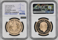 GREAT BRITAIN King Charles III (2023-present) 5 Pounds 2022 gold Gr.39,94. Mintage 1250 Limited Edition LONDON. NCG PF70 ULTRA CAMEO (n.6636238-002) T...