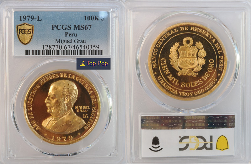 PERU Republic (1822-present) 10.000 Soles 1979 gold Gr.33,9. FR97; KM282; Mintag...