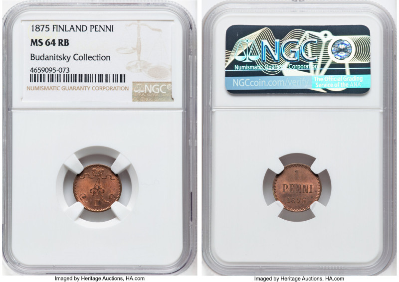 Russian Duchy. Alexander II 4-Piece Lot of Certified Penni NGC, 1) Penni 1875 MS...