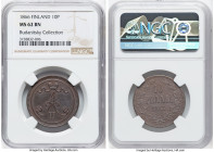 Russian Duchy. Alexander II 10 Pennia 1866 MS62 Brown NGC, KM5.1, Bit-652. HID09801242017 © 2024 Heritage Auctions | All Rights Reserved
