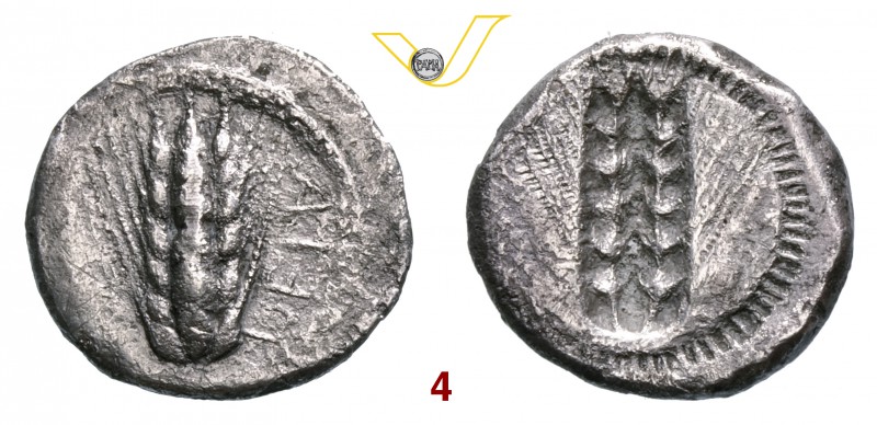 LUCANIA - Metapontum (470-440 a.C.) Statere. D/ Spiga di grano con sei chicchi; ...