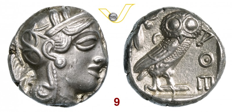 ATTICA - Atene (435-425 a.C.) Tetradramma. D/ Testa elmata di Atena R/ Civetta. ...