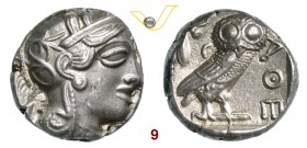 ATTICA - Atene (435-425 a.C.) Tetradramma. D/ Testa elmata di Atena R/ Civetta. SNG Cop. 31 Ag g 17,22 • Esemplare di alta conservazione SPL