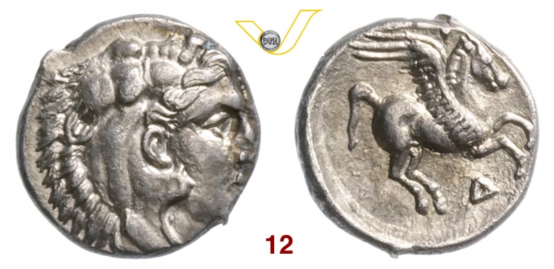 ILLYRIA - Dyrrachium (275-270 a.C.) Emidramma (?). D/ Testa di Eracle con pelle ...