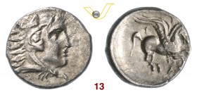 ILLYRIA - Dyrrachium (275-270 a.C.) Emidramma (?). D/ Testa di Eracle con pelle leonina R/ Pegaso. SNG Cop. 433 Ag g 2,37 SPL
