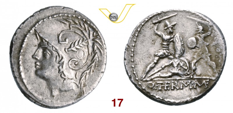 MINUCIA - Q. Minucius Thermus M.f. (103 a.C.) Denario. B. 19 Syd. 592 Cr. 319/1 ...