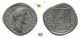 ANTONINO PIO (138-161) Sesterzio. D/ Testa laureata R/ Tempio ad 8 colonne con le statue di Augusto e Livia. RIC 1003 Ae g 29,98 Rara BB