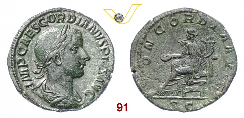 GORDIANO III PIO (238-244) Sesterzio. D/ Busto laureato, drappeggiato e corazzat...