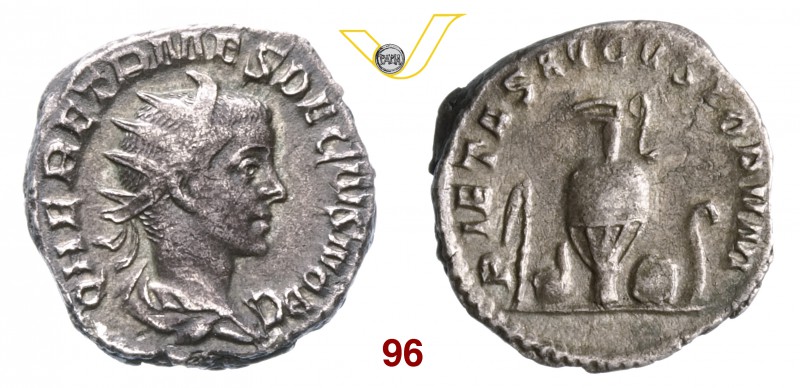 ERENNIO ETRUSCO, Cesare (250-251) Antoniniano. D/ Busto radiato, drappeggiato e ...