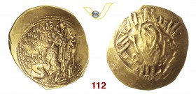 ANDRONICO II PALEOLOGO (1282-1295) Hyperpyron, Costantinopoli. D/ Cristo benedice Andronico, inginocchiato davanti a lui R/ Busto della Vergine orante...
