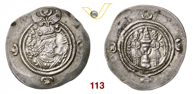 KHUSRO II (590-627) Dracma. Mitchiner 19 Ag g 4,03 SPL