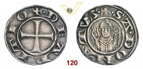AREZZO REPUBBLICA (XIII Secolo) Grosso da 12 denari, 1230-1250. D/ Croce R/ Busto frontale, benedicente, di San Donato con pastorale. CNI 1/8 MIR 2 Na...