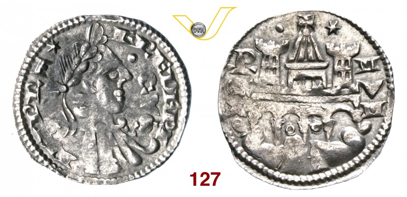 BERGANO COMUNE, a nome di Federico II (XIII Sec.) Grosso da 4 Denari. D/ Busto l...