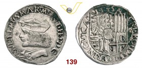CASALE GUGLIELMO PALEOLOGO (1494-1518) Testone. D/ Busto con berretto volto a s. R/ Stemma. CNI 29/32 Rav. 8 MIR 185 Ag g 9,55 • Ossidazioni marginali...