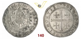 CASALE - FERDINANDO GONZAGA - (1612-1626) - Tallero s.d. D/ Stemma coronato R/ Croce con 4 piccole croci nei quarti. CNI 54 MIR 325 Ag Rara SPLCASALE ...