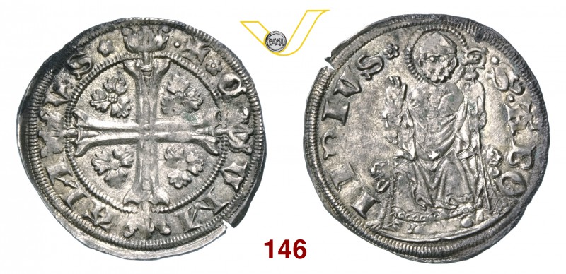 COMO REPUBBLICA ABBONDIANA (1447-1448) Grosso. D/ Croce accantonata da trifogli ...
