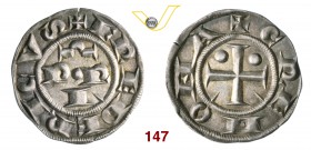 CREMONA COMUNE (1155-1330) Grosso da 6 Denari. D/ Lettere P R I sormontate da omega; al centro un bisante R/ Croce con due bisanti e due cunei nei qua...