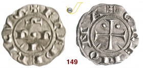 CREMONA COMUNE (1155-1330) Mezzano o Inforziato. D/ Lettere P R I sormontate da omega; al centro un bisante R/ Croce con due bisanti e due cunei nei q...