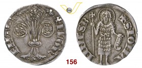 FIRENZE REPUBBLICA (1189-1532) Fiorino Grosso da 2 Soldi, detto Popolino, 1296. D/ Giglio fiorentino R/ San Giovanni stante con lunga croce e carta co...