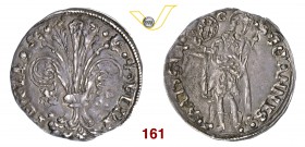 FIRENZE REPUBBLICA (1189-1532) Grosso da 7 Soldi, 1503 II semestre (simbolo: stemma Portinari sormontato da G, Giovanni di Adovardo Portinari) D/ Gigl...