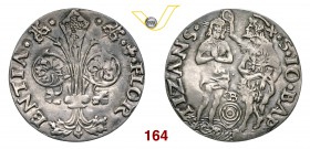FIRENZE REPUBBLICA (1189-1532) Carlino, 1504 II semestre (simbolo: stemma Albizzi sormontato da B, Banco di Andrea di Matteo Albizzi) D/ Giglio fioren...