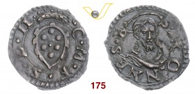 FIRENZE COSIMO I DE' MEDICI (1536-1574) Picciolo. D/ Stemma coronato R/ Busto di S. Giovanni. MIR 162 Mi g 0,35 Molto rara SPL