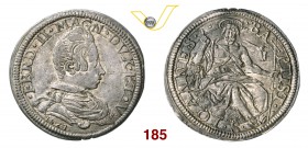 FIRENZE - FERDINANDO II - (1620-1670) - Testone 1621. D/ Busto giovanile corazzato volto a d. R/ San Giovanni Battista. CNI 2/8 Ag Rara SPLFIRENZE FER...