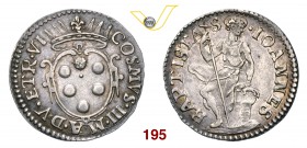FIRENZE COSIMO III DE' MEDICI (1670-1723) Mezzo Giulio s.d. D/ Stemma coronato R/ S. Giovanni seduto con lunga croce. CNI 98 MIR 339/2 (R5) Ag g 1,53 ...