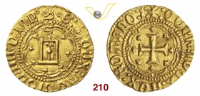 GENOVA GALEAZZO MARIA SFORZA (1466-1476) Ducato. D/ Castello sormontato da biscione milanese; il tutto entro cornice d'archi R/ Croce entro cornice di...