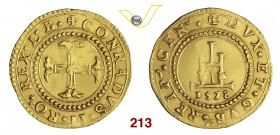 GENOVA DOGI BIENNALI, II fase (1541-1637) Doppia 1578. D/ Castello R/ Croce fogliata. MIR 205/10 Au g 6,65 • Debolezza centrale di conio, altrimenti S...
