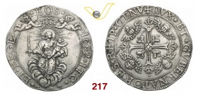 GENOVA DOGI BIENNALI, III fase (1637-1797) Da 2 Scudi 1692, sigle ITC. D/ La B. Vergine col Bambino sulle nubi; in alto due angeli in volo con corona ...