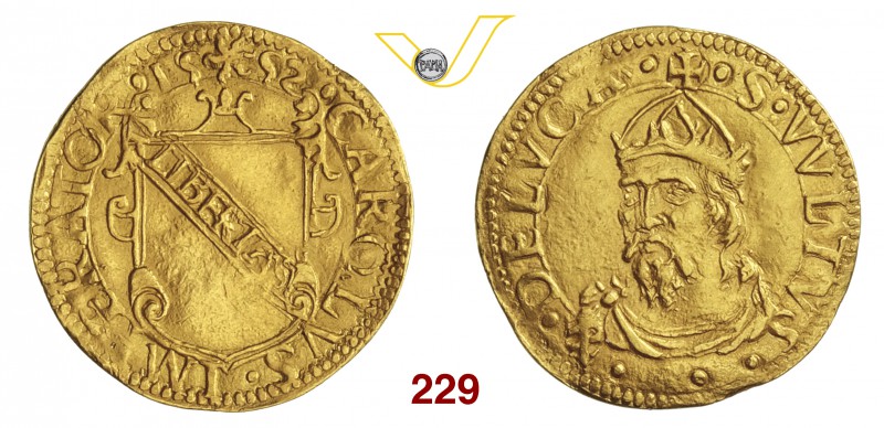 LUCCA REPUBBLICA (1369-1799) Scudo d'oro 1552. D/ Stemma R/ Il Volto Santo coron...