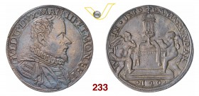 MANTOVA GUGLIELMO GONZAGA (1550-1587) Scudo da 120 Soldi s.d. D/ Busto corazzato R/ Altare con Pisside; ai lati due angeli. CNI tipo 98 MIR tipo 506 C...