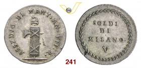 MANTOVA REPUBBLICA CISALPINA (1797-1799) 5 Soldi A. VII (1799) Pag. 258 Mi g 3,00 Rara SPL
