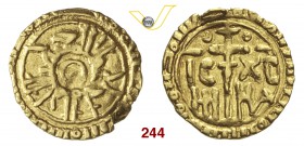 MESSINA RUGGERO II (1130-1154) Tarì. D/ Legenda cufica attorno a globetto R/ Croce astile; accanto IC XC NI KA. Sp. 65 MIR 22 Au g 0,72 q.SPL