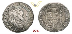 MILANO FILIPPO II (1556-1598) Mezzo Scudo da 55 Soldi. D/ Busto coronato e corazzato fra due rosette R/ Stemma coronato. MIR 312/2 Ag 15,07 Estremamen...