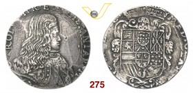 MILANO CARLO II DI SPAGNA (1665-1700) Filippo 1676. D/ Busto corazzato R/ Stemma coronato. MIR 387/1 Ag g 26,30 BB