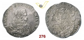 MILANO CARLO II DI SPAGNA (1675-1700) Filippo 1676. D/ Busto corazzato R/ Stemma coronato. CNI 47 MIR 387/1 Ag g 27,81 • Bella patina di vecchia colle...