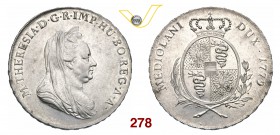 MILANO MARIA TERESA (1740-1780) Scudo 1779. MIR 435/3 Ag g 23,11 • Fondi lucenti SPL