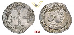 NAPOLI FERDINANDO I D'ARAGONA (1458-1494) Coronato. D/ Croce potenziata R/ Busto coronato. MIR 68 Ag g 3,95 BB÷SPL