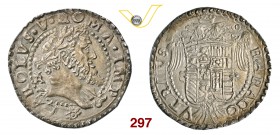 NAPOLI CARLO V (1516-1556) Tarì. D/ Testa laureata R/ Stemma coronato. MIR 142 Ag g 6,18 SPL