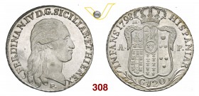 NAPOLI FERDINANDO IV DI BORBONE (1759-1825) 120 Grana 1798. MIR 373/2 Ag g 27,66 FDC