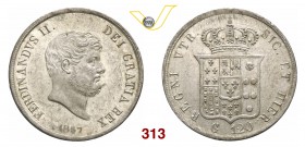 NAPOLI FERDINANDO II DI BORBONE (1830-1859) 120 Grana o Piastra 1857. Pag. 223 P.R. 86 Ag g 27,53 SPL÷FDC
