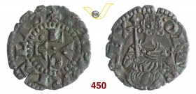 LUCCA CASTRUCCIO DEGLI ANTELMINELLI, detto "Castracane" (1316-1328) Denaro piccolo o Castruccino. D/ Mezza figura frontale del Re Ottone con spada e g...
