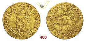 LUCCA REPUBBLICA (1369-1799) Ducato, post 1450, armetta Balbani. D/ Il Volto Santo, coronato R/ San Martino a cavallo. CNI 58 MIR 148/3 Bellesia pag. ...