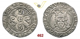 LUCCA REPUBBLICA (1369-1799) Grosso da 3 Bolognini, dopo il 1450, armetta Balbani. D/ LVCA a croce ed al centro rosetta R/ Il Volto Santo, coronato, e...