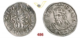 LUCCA REPUBBLICA (1369-1799) Grosso da 3 Bolognini, dopo il 1450, armetta Arnolfini. D/ LVCA a croce R/ Il Volto Santo, coronato, di 3/4 a s. MIR tipo...