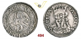 LUCCA REPUBBLICA (1369-1799) Grosso da 3 Bolognini, dopo il 1450, stemma Arnolfini. D/ LVCA a croce R/ Il Volto Santo, coronato, di 3/4 a s. CNI 239/2...